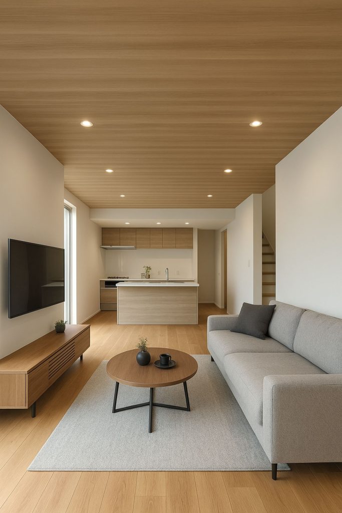 【完成見学会】直線でつながる23帖リビング。開放感と暮らしやすさを大切にした家